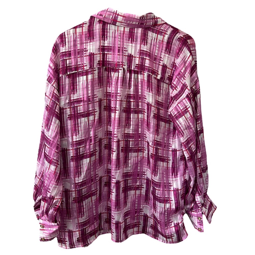 Soft Surroundings Button Down Sheer Shirt Medium - image 3